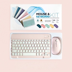 Multi Color Slim Wireless BT Keyboard <b>Mouse</b> Combo 78 Keys Portable Colorful Keyboard Set for iPad Macbook Tablet Android - Product Image 5