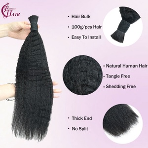 FH 100% Unprocessed Virgin Natural Kinky Straight Bulk <b>Braiding</b> Cabelo Human Hair No Weft <b>for</b> <b>Braiding</b> Hair <b>Extensions</b> - Product Image 2