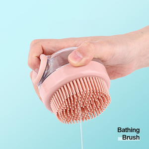 Lindo cepillo de baño de silicona suave para perros con champú de masaje para el cuidado de mascotas con dispensador de jabón y champú - Product Image 3