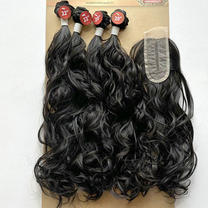 Pacchetto Eonian fasci di Fiber proteiche per capelli 4 pezzi 6 pezzi Yaki dritto <span class=keywords><strong>KC</strong></span> onda profonda extension capelli sintetici tessuto capelli con chiusura - Product Image 5