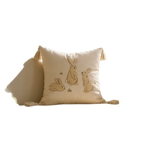 Novedad Transfronteriza: Funda de Cojín Bordada con Conejo de Pascua, Personalizable, para Jardín, Exterior, de Algodón, Lino y Poliéster - Product Image 5