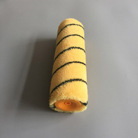 Rouleau à peinture de haute qualité de 9 pouces avec poignée ergonomique bleu-noir, rouleau en polyester à rayures jaunes pour la peinture murale