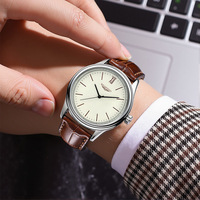 Jam Tangan Pria Modis Terlaris Gaya Baru Tali Kulit Casing Paduan Kuarsa 41mm 9mm Stok Tersedia