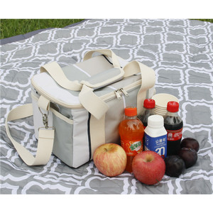 Picnic Bag Oxford Cloth Insulated Cooler Lunch Bag Grey One Shoulder Outdoor Use - Product Image 3