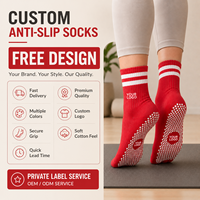 Chaussettes de yoga antidérapantes personnalisées avec logo, chaussettes de Pilates, de ballet et de trampoline à grip pour femmes, chaussettes de yoga tricotées à grip, chaussettes de Pilates mi-mollet personnalisées