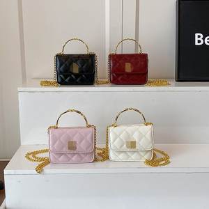 Nouveau élégant mode Pu cuir femmes dames petit sac carré Sac Luxe classique diamant treillis luxe femmes sacs à bandoulière - Product Image 2