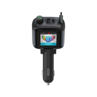 Émetteur FM pour voiture avec écran TFT de 1,77 pouces, câble rétractable, kit voiture, tension en temps réel, QC3.0, lecteur de musique, chargeur de voiture