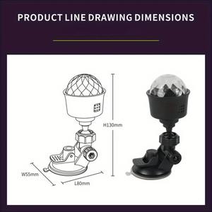 Mini Lámpara LED de Discoteca, Proyector con Alimentación USB, Luz Nocturna RGB con Rotación Automática para Auto, KTV, Decoración de Fiestas Navideñas - Product Image 3