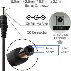 AC-DC 5V 1A pengisi daya dinding, adaptor daya dengan steker 5.5x2.5mm/5.5x2.1mm