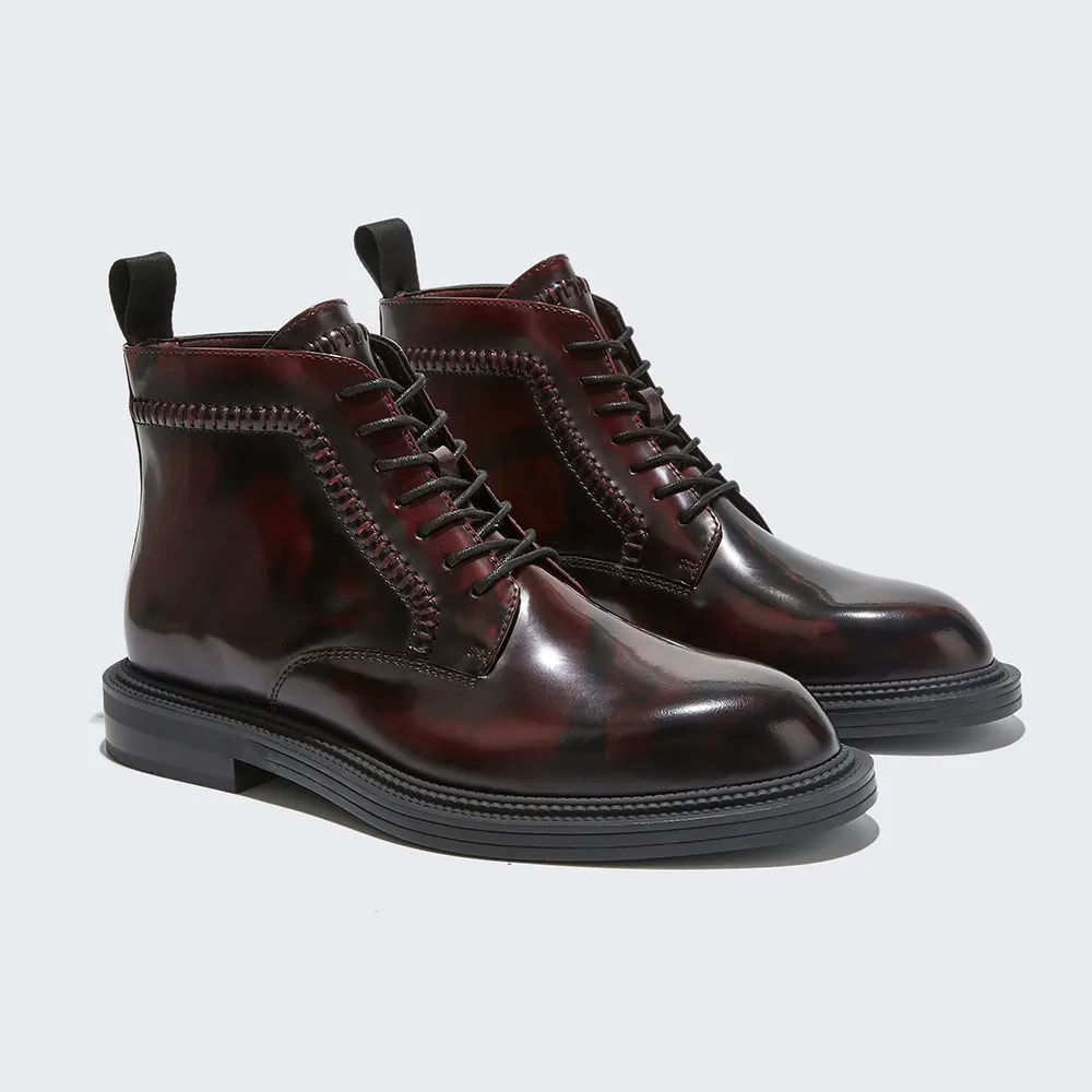 High Quality New Style Lace Up Ankle Men Leather Dress Boot Shoes