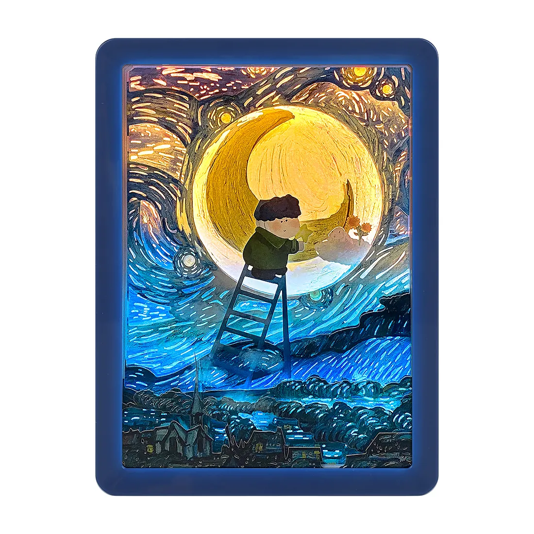 Artist Oil Paint Van Gogh Fotolijst 3d Night Light Art Work Home Decor Cadeau Sets Voor Mannen En Vrouwen