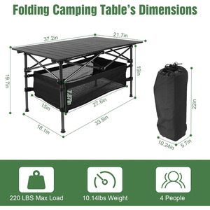All-Purpose Portable Table with Generous <b>Storage</b> Bag (37 by 22 Inches) - Product Image 4
