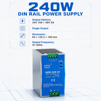 Alimentation sur rail DIN 240W 24V 10A à sortie unique, commutée AC 90-264V, PFC actif, compacte, pour automatisation industrielle LEYU NDR-240 2