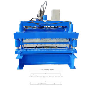 Doppels chicht glasierte Ziegel Dachbahn Herstellung Rolle Ehemalige trapezförmige Ibr Panel Wandzaun Rollen form maschine - Product Image 1