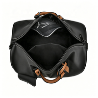 Sac de voyage en cuir unisexe grande capacité avec logo personnalisé, multi-poches, pour voyages d'affaires, gym, nuitée, avec sangle réglable