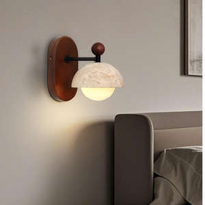 Lámpara de Pared de Piedra Huangdong, LED E27 con Interruptor, Iluminación para Dormitorio y Sala de Estar - Product Image 2