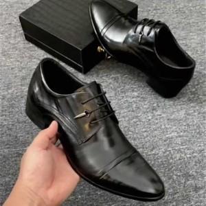 Zapatos de Vestir de Cuero con Punta en Pico para Hombre, Cierre de un Toque, Estilo Juvenil para Oficina y Eventos Formales 3810 - Product Image 4