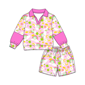 สั่งจองล่วงหน้าชุดเสื้อแขนยาว 2 ชิ้นสำหรับเด็กผู้หญิงชุดลำลองพิมพ์ลายวันเซนต์แพทริคสำหรับเด็กวัยหัดเดิน - Product Image 6