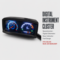 Speedometer Odometer Tachometer LCD Digital Plastik 12V Baru untuk Motor, Panel Instrumen Depan Pengganti Warna Hitam