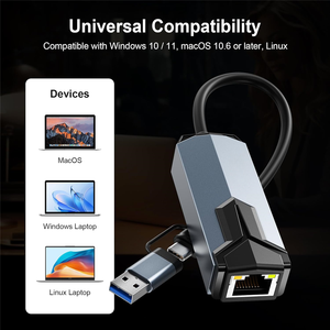 Computer 2.5Gbps <strong>USB</strong> 3.0 Type C Gigabit <strong>Ethernet</strong> <strong>Adapter</strong> 2500Mbps USB3.0 Type-C to RJ45 2.5G Wired Network Card Lan Converter - Product Image 3