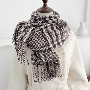 Bufanda a Cuadros con Logotipo Personalizado, Tartán Clásico Británico, Gruesa y Cálida, con Flecos, Unisex, para Invierno, Venta al Por Mayor de Fábrica - Product Image 5