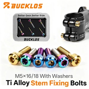 BUCKLOS Titanyum Alaşımlı Bisiklet Gidon Bağlantı Vidaları M5*16 M5*18MM Alüminyum Kutulu Gidon Sabitleme Vidaları <span class=keywords><strong>MTB</strong></span> Yol Bisikleti Gidon Bağlantı Vidaları - Product Image 1