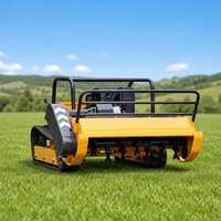 Tondeuse robot à chenilles télécommandée à essence avec chenilles en caoutchouc antidérapantes pour la coupe de l'herbe dans les vergers