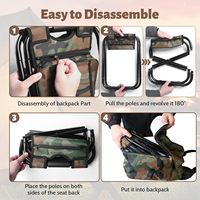 Chaise pliante de camping en PVC, sac à dos isotherme portable pour la chasse, la pêche, le pique-nique, la randonnée, les voyages (camouflage)