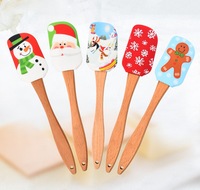 Spatules de cuisine en silicone de qualité alimentaire avec manches en bois de hêtre – Outils écologiques pour la pâtisserie et la cuisine