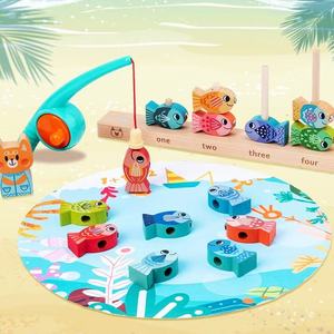 <span class=keywords><strong>Juego</strong></span> de Pesca de Gato Pequeño Clásico y Popular de Alta Calidad, <span class=keywords><strong>Juego</strong></span> de Emparejar, Juguetes Educativos de Madera para Apilar y Aprender Matemáticas - Product Image 2