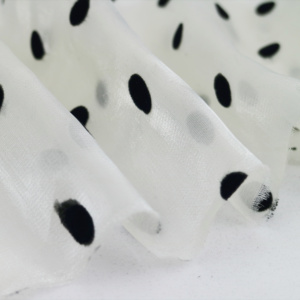 New voan Organza đổ xô swiveldot Polka Dot in vải Đảng trang trí đám cưới Organza vải cho Phụ nữ ăn mặc quần áo - Product Image 5