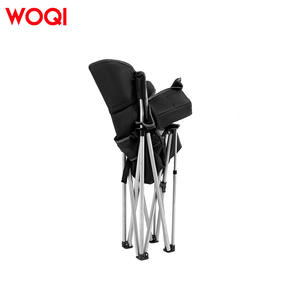 Silla Plegable para Jardín Woqi 56X56X108Cm, Silla Portátil para Pesca al Aire Libre con Bolsa Refrigerante, Negra, Poliéster 600D - Product Image 1