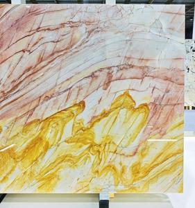 Vàng hồng Brazil quartzit slab sang trọng đá cẩm thạch tự nhiên cho nền tường nội thất - Product Image 6