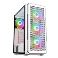 Boîtier de jeu pour ordinateur, tour d'ordinateur en verre trempé ABS avec câble USB, maille plastique pour ITX, mm