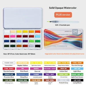 Nouvel ensemble de peinture à l'aquarelle solide magnétique Xupu Fulikale, 24 couleurs, opaque, effet aquarelle, pour artistes, modèle plaque à gâteau, très populaire sur internet - Product Image 6