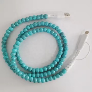 Turquoise Teal Beaded Charger with Braid Shielding Multifunctional <strong>Computer</strong> and Cell Phone <strong>Accessory</strong> on Sale - Product Image 4
