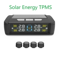 Moniteur de pression et de température des pneus numérique à énergie solaire avec capteurs intégrés/extérieurs - USB + Alimentation solaire - Adaptation universelle