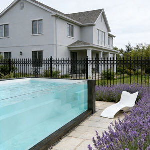 Piscine hors sol ronde avec marches d'entrée en bois et filtre intégré écoénergétique et pompe combinée - Product Image 2