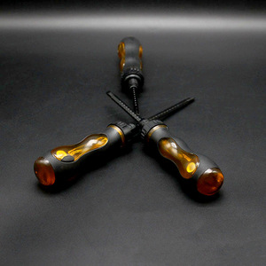 Transparent Telescopic Ratchet <b>Screwdriver</b> Flat Head Carbon Steel Industrial Grade Anti-Slip Handle Insulated Magnetic - Product Image 2