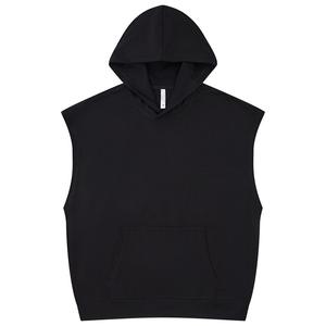 Sweat à capuche de couleur unie surdimensionné pour homme sans manches à épaules dénudées - Product Image 1