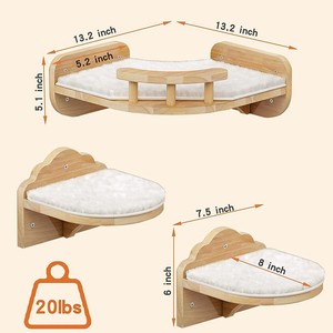 ไม้เนื้อแข็ง DIY ติดผนังโครงรังนกสำหรับแมวปีนเขาของเล่นบันไดสำหรับเตียงสัตว์เลี้ยง - Product Image 1