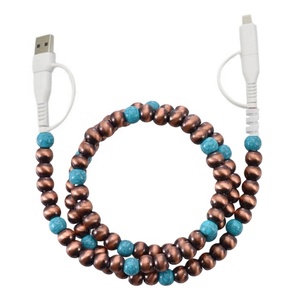 Accesorios Electrónicos, Cable Eléctrico con Cuentas de Cobre Estilo Navajo 4 en 1 para Todos los Teléfonos - Product Image 1