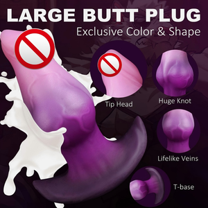 Tapón Anal <span class=keywords><strong>Grande</strong></span> de Silicona Suave, Impermeable, Grueso, con Nudo, Dildo Anal con Base en T, Rosa, Gigante, para Entrenamiento de Próstata, 300g, Juguetes para Adultos - Product Image 3