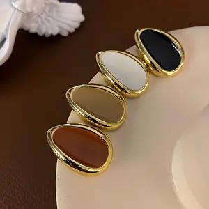 Temperament Light Luxury Oil Drop Earrings Personalized High-end Versatile French Retro Earrings For Women Fashion Jewelry