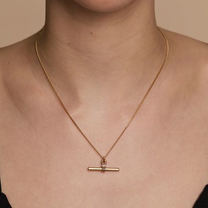 Collier barre en <span class=keywords><strong>or</strong></span> <span class=keywords><strong>vermeil</strong></span> 18 carats, <span class=keywords><strong>bijoux</strong></span> en argent sterling 925, colliers tendance, <span class=keywords><strong>bijoux</strong></span> de corps, collier personnalisé par un designer - Product Image 2
