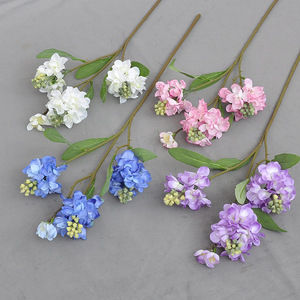 Violetta Artificiale a 3 Rami - Fiori Finti per Decorazioni Domestiche in Stile Cinese Moderno e Allestimenti per Corridoi Nuziali - Product Image 3