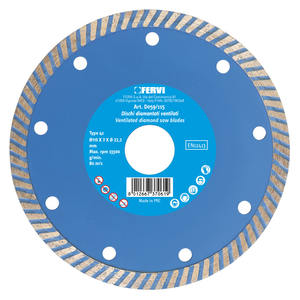 Disco de sierra diamantado ventilado Fervi de 115 mm, tipo 41, para corte de hormigón - Product Image 1