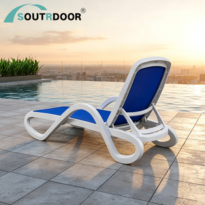 Chaise longue de jardin moderne S&R, chaise longue portable en <span class=keywords><strong>plastique</strong></span> pour l'extérieur, pour la plage, la piscine, la cour, l'hôtel, le salon, la villa - Product Image 5