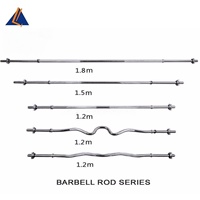 Barre de musculation droite et courbée en acier allié, vente en gros d'usine, 1,2 m, 1,5 m, 1,8 m, barre de levage de poids personnalisée avec poignée moletée