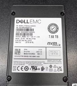 400-BKGZ / 7FYN0 7.68TB NVMe Read Intensive Express Flash U.2 SFF SSD Disques durs pour serveurs - Product Image 2
